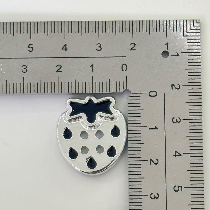 10pcs Metallic Flower Strawberry Fruit Buttons for DIY Crafts Phone Case Sewing Dress Sweater Skirt Decoration Accessories