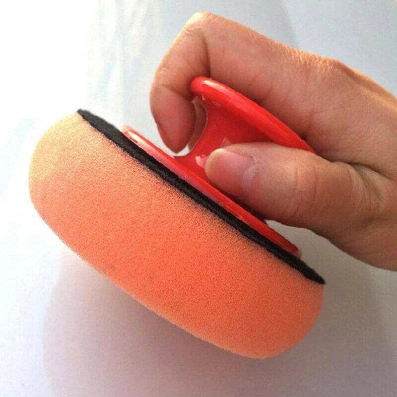 Cuscinetti in spugna per lucidatura per cera per autolavaggio con manico Applicatore in microfibra Strumenti per la pulizia dell'auto Lucidatore automatico Accessori per spugna ceretta