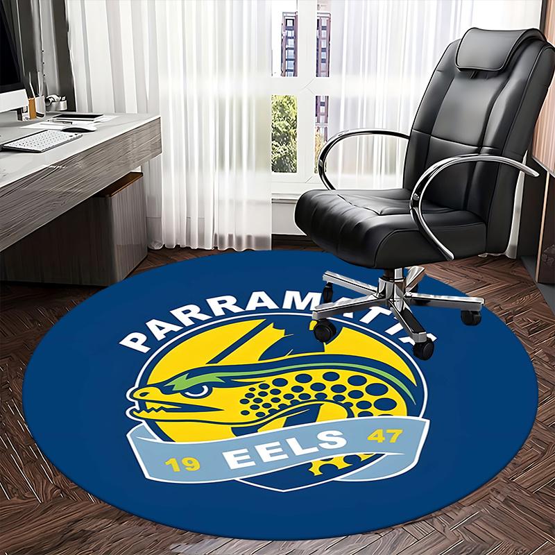 Parramatta Eels,Rugby League Team Chair mat Round Rug Office carpet, Machine Washable, Non slip, Suitable for Living Rooms, Bedrooms