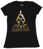 Legend of Zelda Girls Juniors T-Shirt - Victorious Link Inside of Triforce Pic