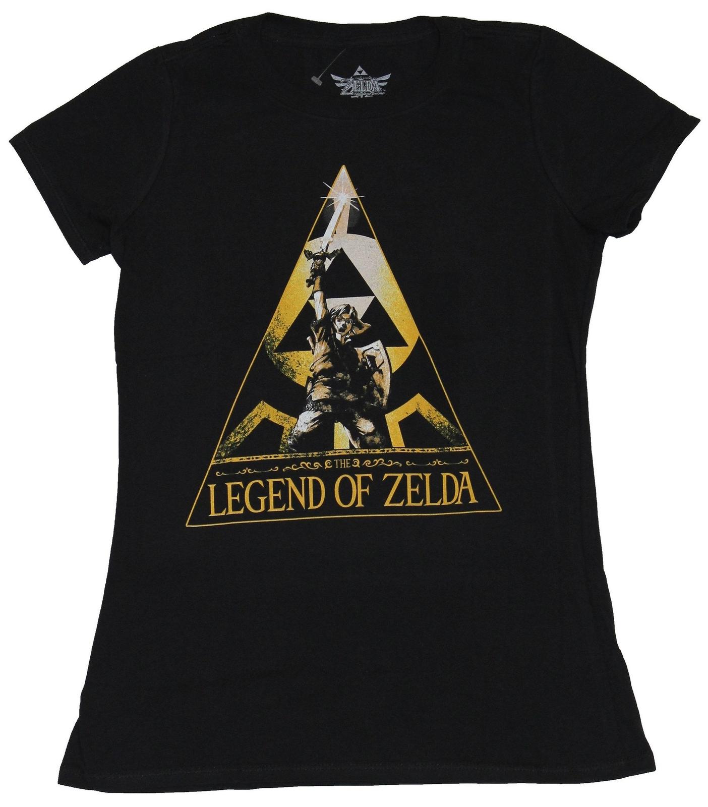 Legend of Zelda Girls Juniors T-Shirt - Victorious Link Inside of Triforce Pic XL