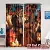 2pcs   2D FLAT PRINTING Curtains (Without Rod) SkeletonWedding Modern Modern Curtains Durable Polyester Curtains Versatile All