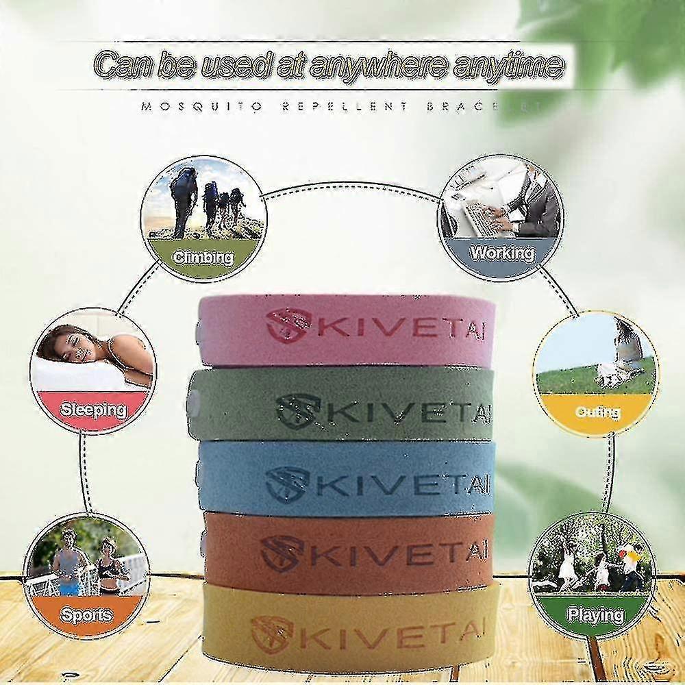 5pcs Mosquito Repellent Bracelet, Insect Repellent Bands Natural Anti Mosquito Bracelet Travel Repellent Mosquito