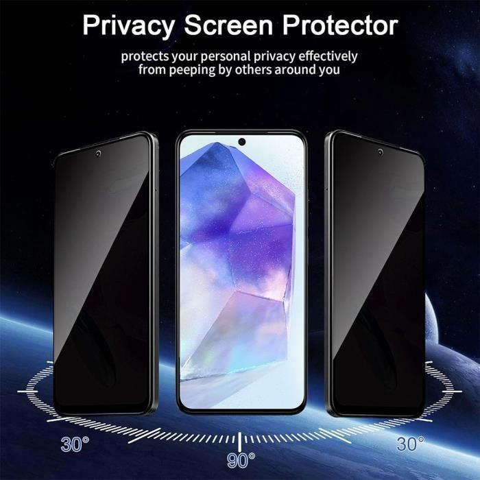 Film de protection - Booling - pour Samsung Galaxy A55 5G - Verre trempé 9H - Anti-espion - 4 pièces