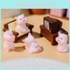 Charming Resin Cartoon Pig Figurines Small Animal Desktop Car Ornaments