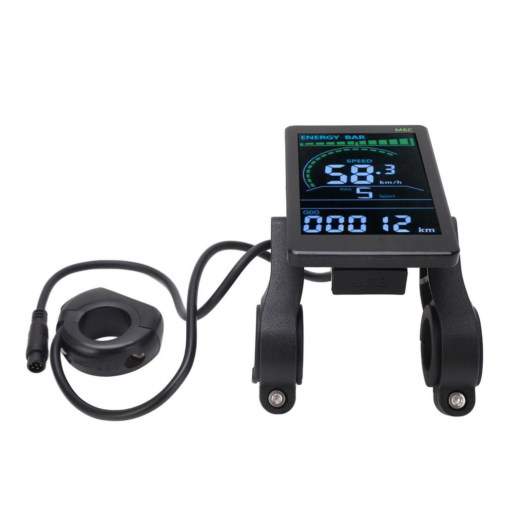 Ebike Parts Electric Bike LCD Meter 5 Pin 24V 36V 48V 60V E-Scooter M5 LCD Panel Screen For 22 2mm Electric Bikes Replacement Modification Bafang Display
