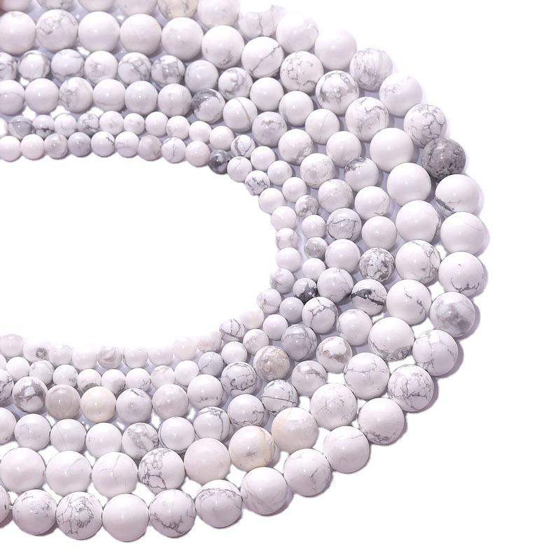 White Howlite Turquoise Stone Loose Beads Loose Beads for Jewelry Making Braclets DIY 4-12mm