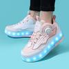 31-40 Children's Two Wheeled Sports Boots Roller Skating Can Be Hidden As Flat Sports Shoes Glowing Sports Shoes Can Be Charged