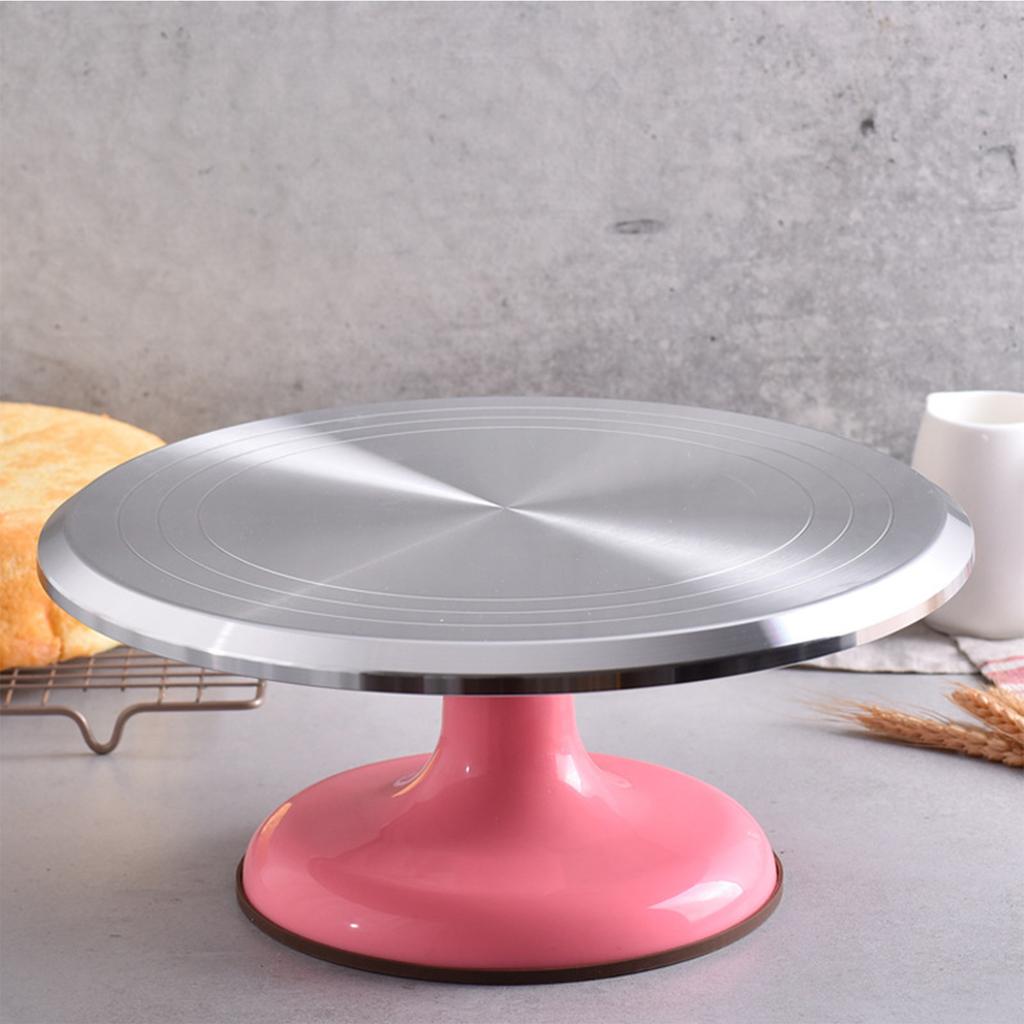 10 Inch Revolving Cake Decorating Stand Professional Aluminum Alloy Cake Turntable for Home Cake Decorating Supplies