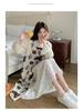 2025 Trendy French Printed Vest & Hollow Long Skirt Set: Sweet, Gentle Two-Piece Dress Suit