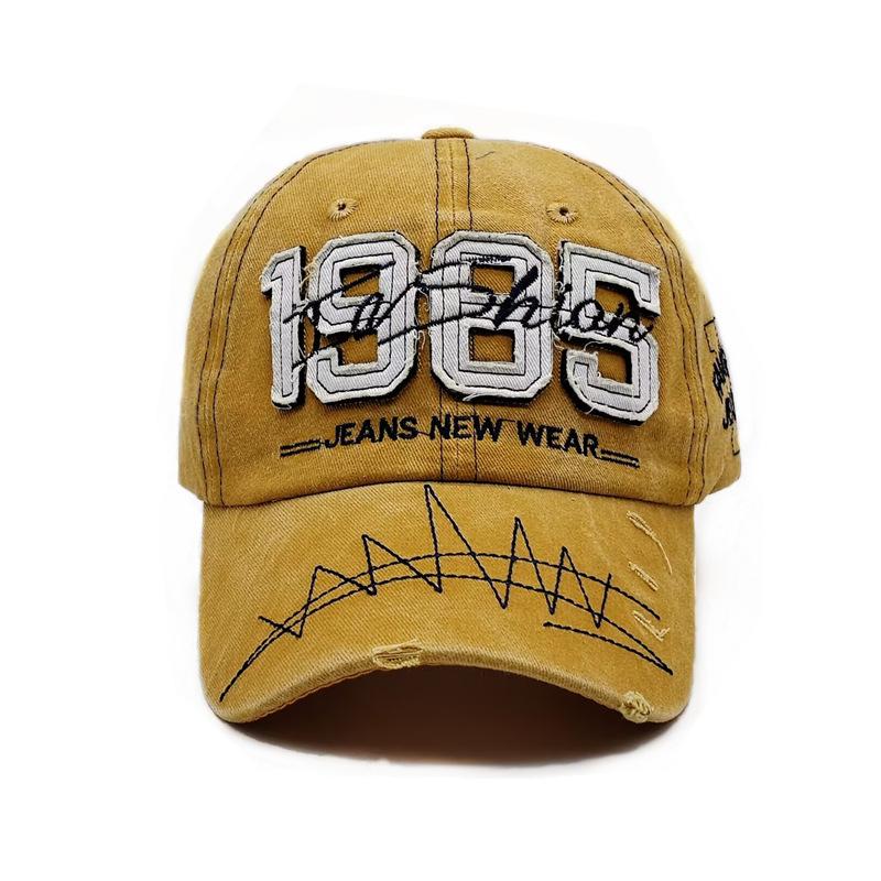 

1pcs Vintage Baseball Hat with Digital Embroidery Adjustable Casual Hip Hop Sun Hats Suitable For Daily Wear Outdoor Activities Adjustable жовтий