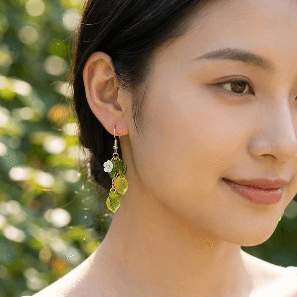 Acrylic Dangle Earrings Flower Fruit Hooks Earring Fashion Lemon Shaped Necklace Summer