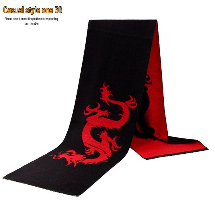 Men's Autumn & Winter Plaid Imitation Cashmere Scarf - Warm & Thick Custom Design
