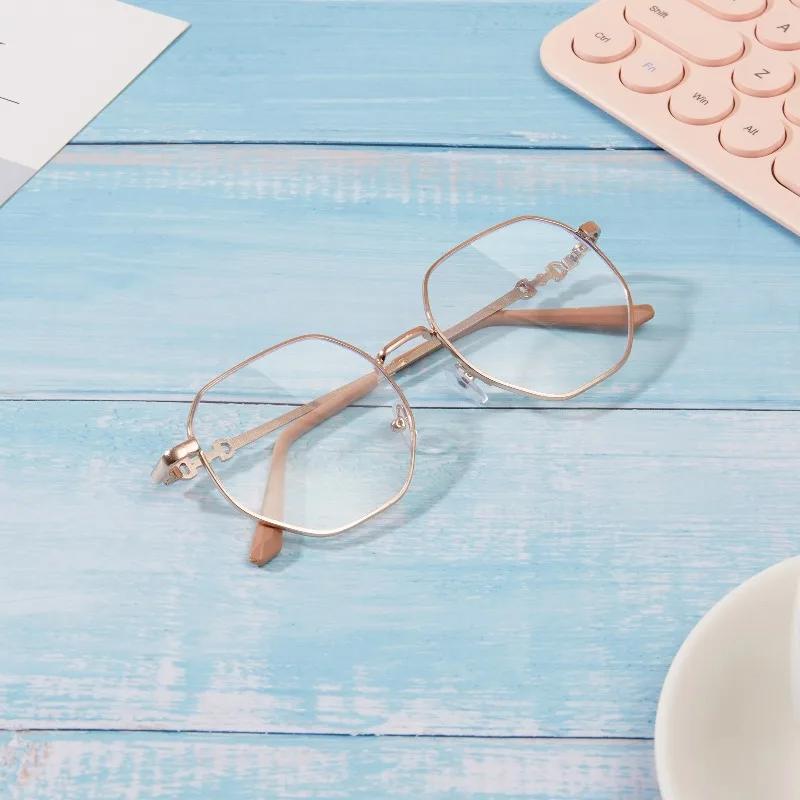 1/3PCS Metal Computer Anti Blue Light Glasses Clear Anti Radiation Replaceable Lens for Women Men