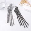 European and American exquisite fashion exaggerated temperament alloy full diamond tassel pendant earrings light luxury dinner party model
