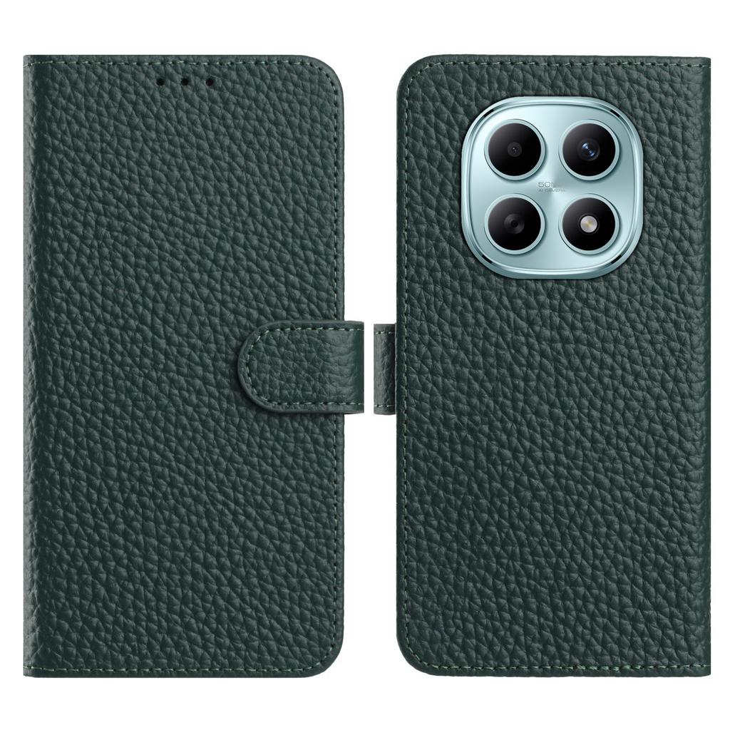 Für Xiaomi Poco M8 5G/Redmi Note 15 5G (Global)/15 4G (Global) Hülle Brieftasche Ständer Litschi-Textur Echtes Rindsleder Klapphandyhülle