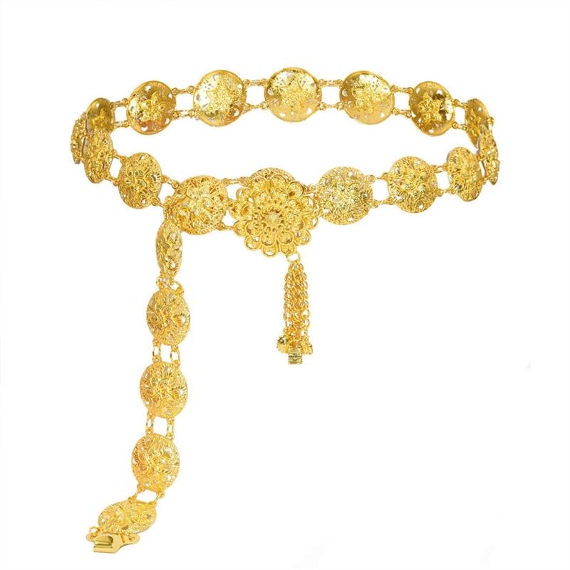 Adjustable Flower Dance Beach Waist Decoration Women's Hollow Flower Chain Belt for Belly Dance and Summer Jewelry