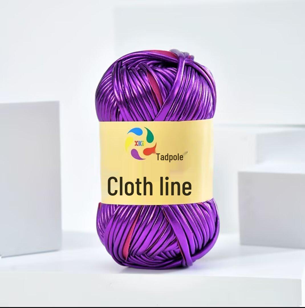 

Металлизированная блестящая пряжа из ткани «головастик» для вязания сумок и шляп своими руками фиолетовый