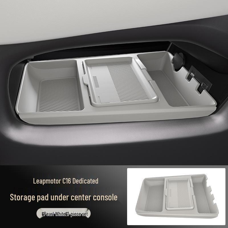 Fits 24 Leapmotor C16/C10 Models: Center Console Lower Storage Box Organizer and Decorative Supplies.