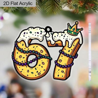 2D Flache Acryl Goldene Zahl 67 Dekoration, Innen- und Außendekoration - Keine Batterien/Strom erforderlich, Ladendekoration, Langlebig für Außenbereich