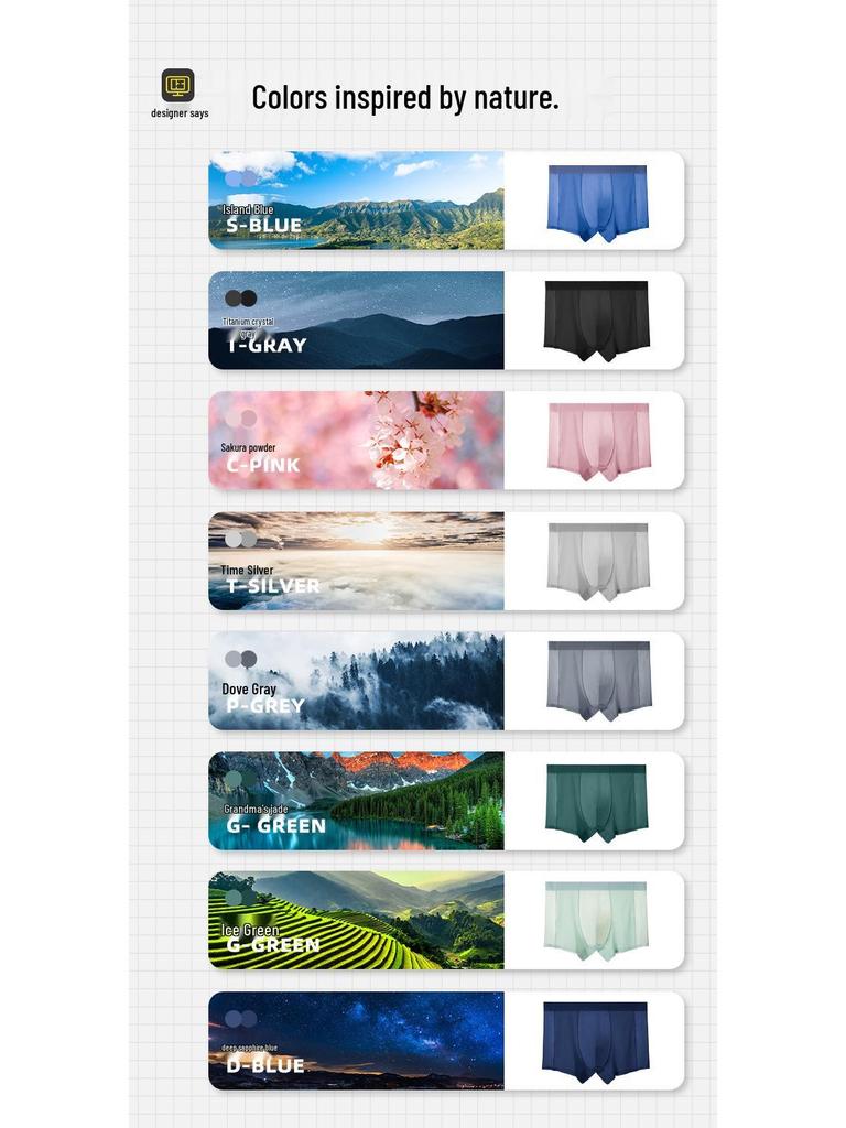 Men's Ultra-Thin Cool Ice Silk Breathable Seamless Boxer Briefs - 120 Pack