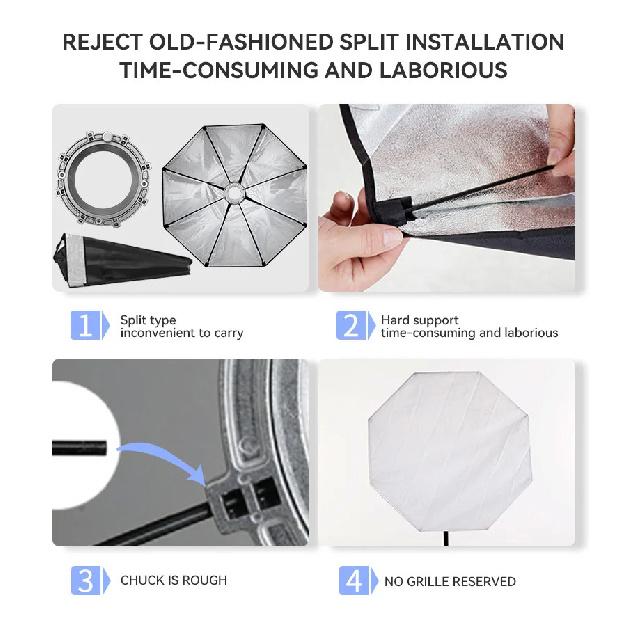 TRIOPO 55cm 65cm 90cm 120cm Foldable Octagon Softbox Bowens Mount for Sokani X100 COLBOR CL60 Godox Aputure LED Video Light