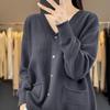 Spring and Autumn Long-sleeved Temperament Sweater Thin New Knitted Cardigan for Women V-neck Loose Short Jacket Knitted