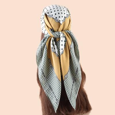 High Quality French Polka Dot Silk Scarf Headband Neckerchief Foulard Women Hair Scarfs Neck Tie Lady Skinny Scarves Soft Satin