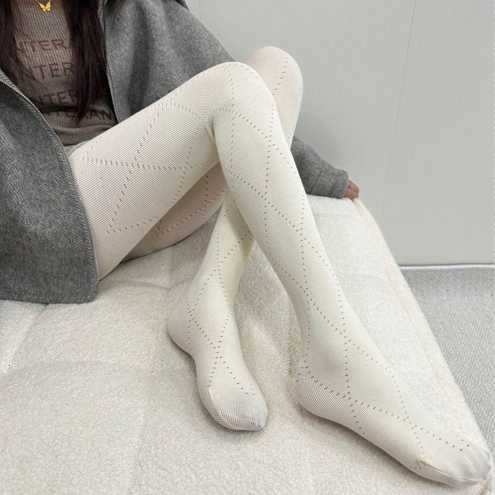 Slim Fit Knitted Jacquard Pantyhose Keep Warm Tights New Leggings  Women