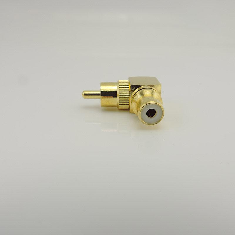 90 Degree RCA Connector Male To Female M/F Right Angle RCA Female To Male Plug Copper Adapter L Type Elbow for Cctv Camera Audio