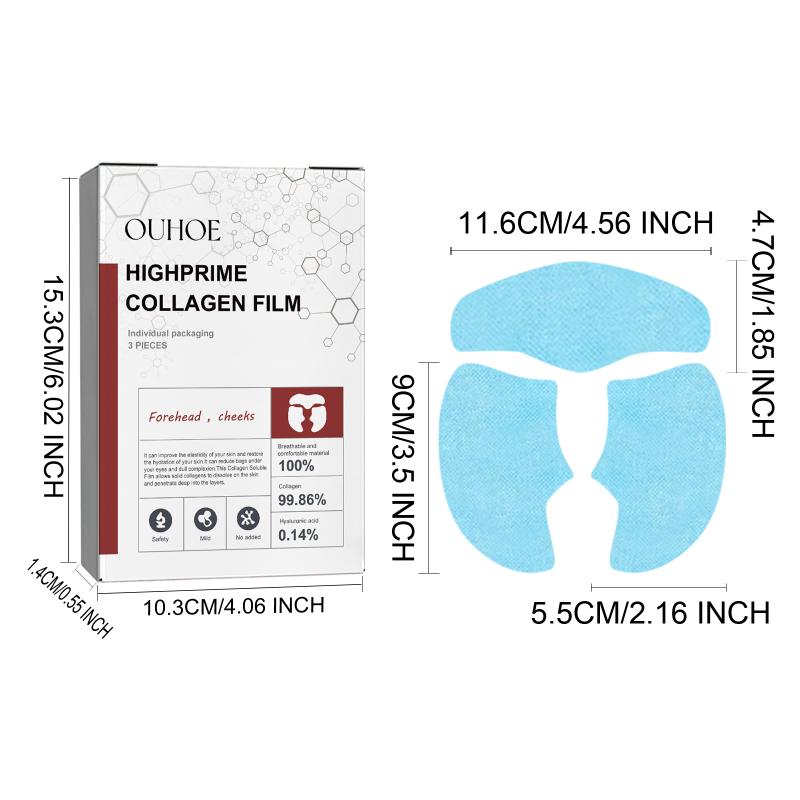 Set Membrane al Collagene Carta Maschera Viso Solubile Adesivo per Guance Patch per la Fronte Patch per Attenuare le Linee del Sorriso Rassodante Skincare