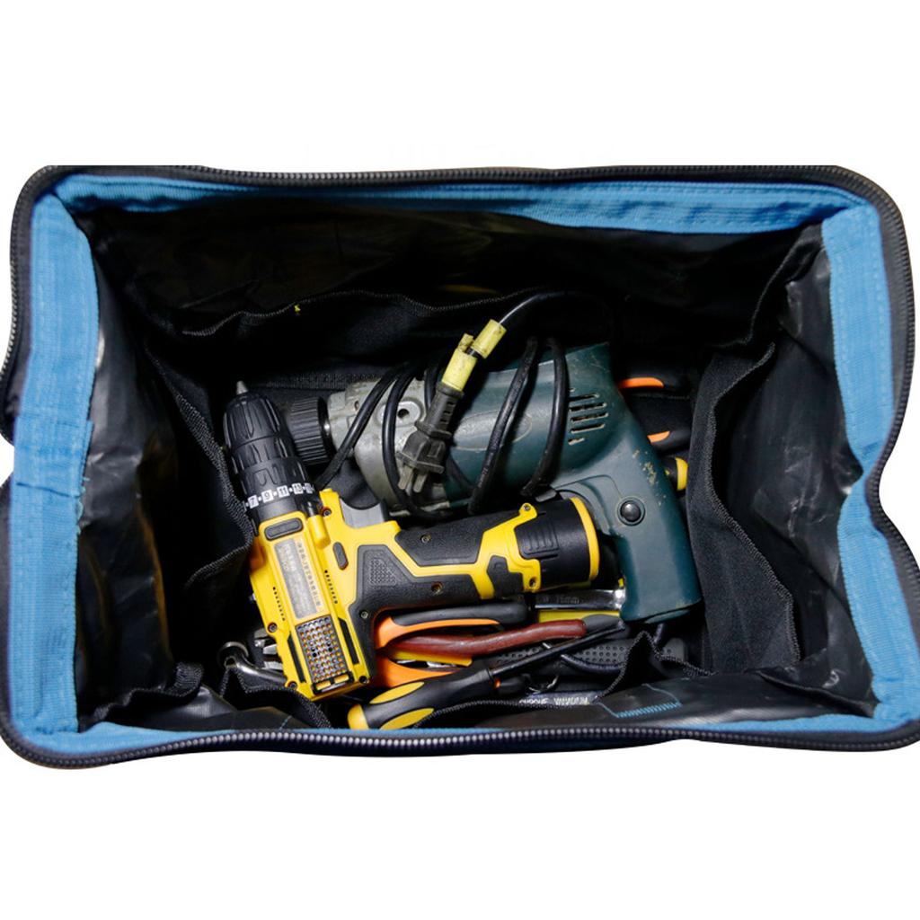 Electrician Tool Bag Tool Carrying Bag Tool Bag Wide Mouth Large Capacity Waterproof Handbag Oxford Cloth for Wrench Screwdriver