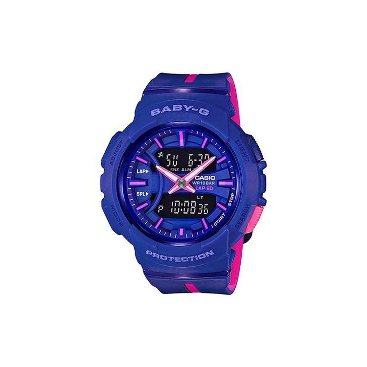 

Casio Baby-G Series Fashionable Bright Two-Tone Sports Quartz Movement Resin Strap Watch Women watches Purple BGA-240L-2A1 Purple Pink Strap