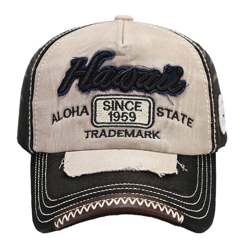 Korean Version of Personalized Retro Baseball Cap Letter Embroidered Sun Hat Women Fashion Travel Baseball Cap Men Old Hat Trend