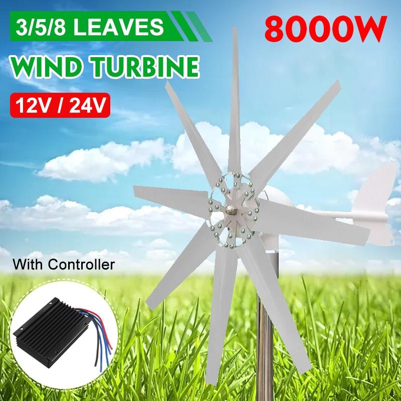 12 / 24V 8000W Wind Turbines Generator Wind Generator With Charge Controller Windmill Energy Turbines Wind Turbine Energy