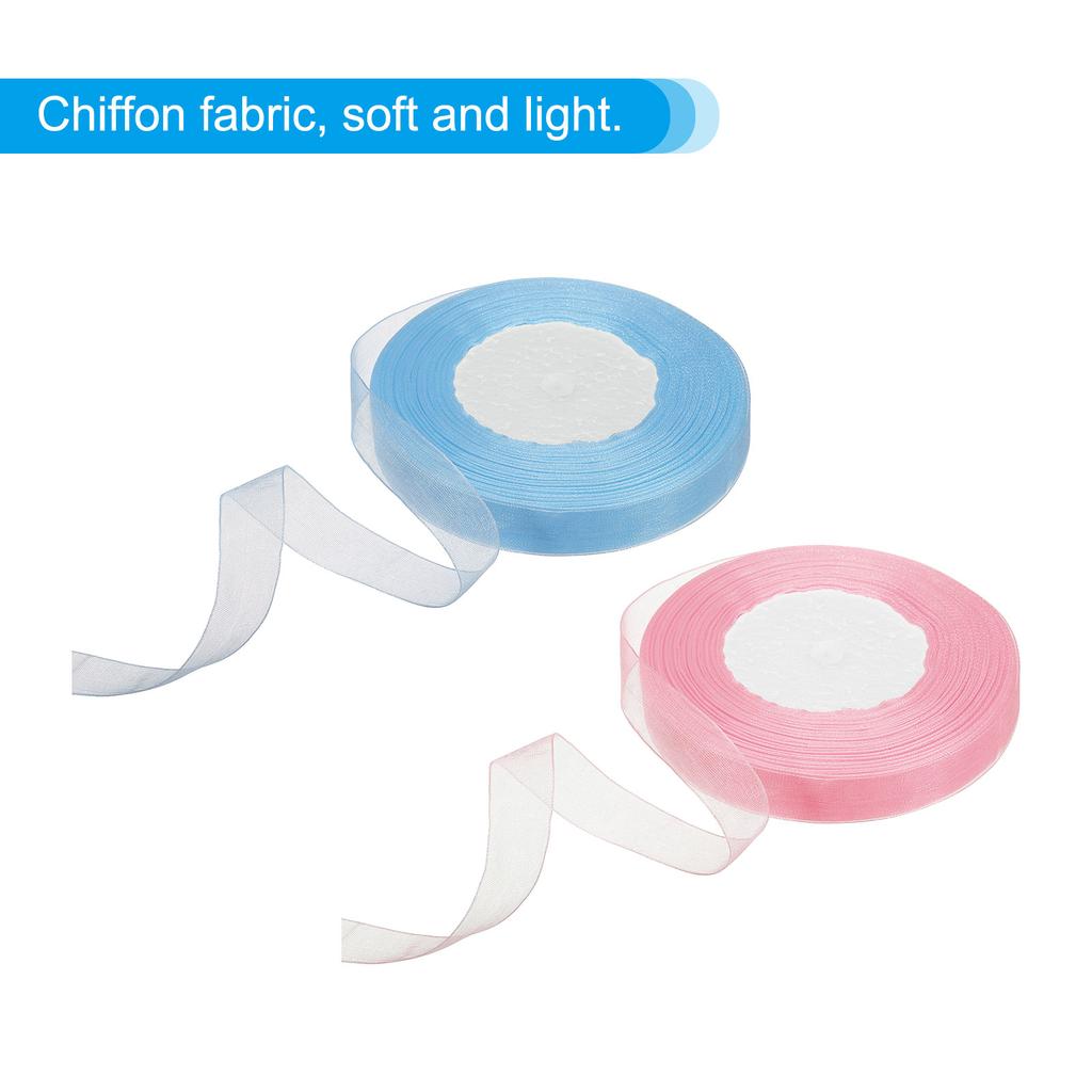 Organza Ribbon 100 Yard Gift Wrapping Ribbon for Bouquet Cake Invitations Card Decoration Home Decoration (50Yard/Roll) 0.6 Inch