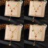 Fashion Colorful Glass Rhinestone Geometric Pendant Strawberry Fruit Gold Y Shape Necklace