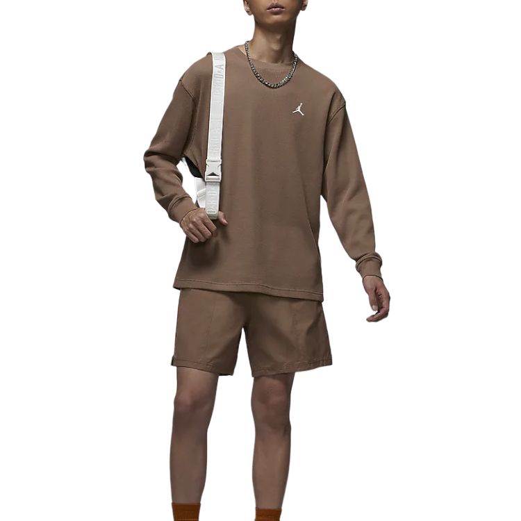 Jordan Essentials Pohodlné Ležérní Volné Všestranná Mikina Pánské Mikiny s kapucí Tmavě hnědá Sail-Bílá FV7457-223