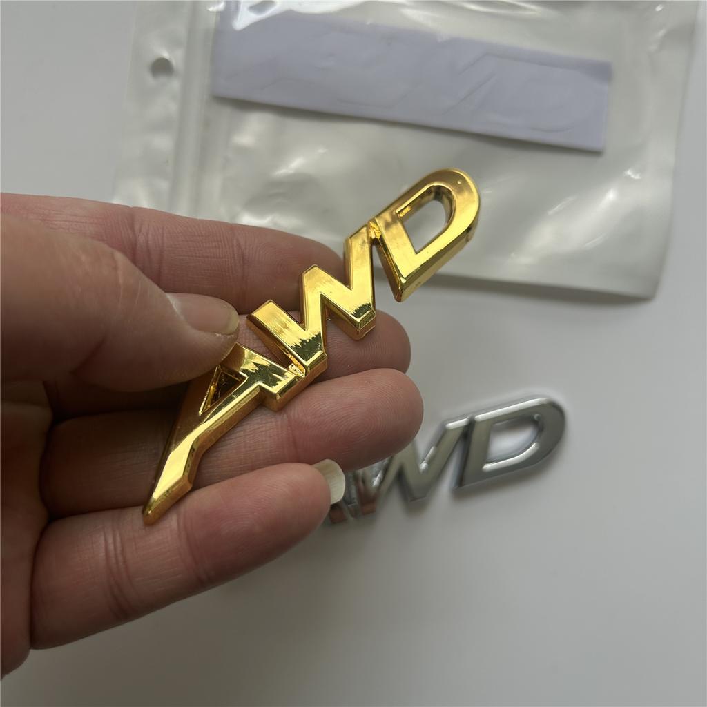 3D Metalowe Litery AWD Logo Emblemat Bagażnika Samochodu Odznaka Błotnika Naklejka Akcesoria