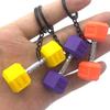 Mini Dumbbell Pendant Keychain Bag Cell Phone Wallet Durable Decorative Keyring Handbag Car Decoration Accessory