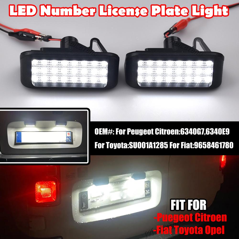 2Pcs Canbus LED Number License Plate Lights Lamps For Peugeot Expert Partner Citroen Berlingo Jumpy Fiat Scudo Toyota Dome Lights 6