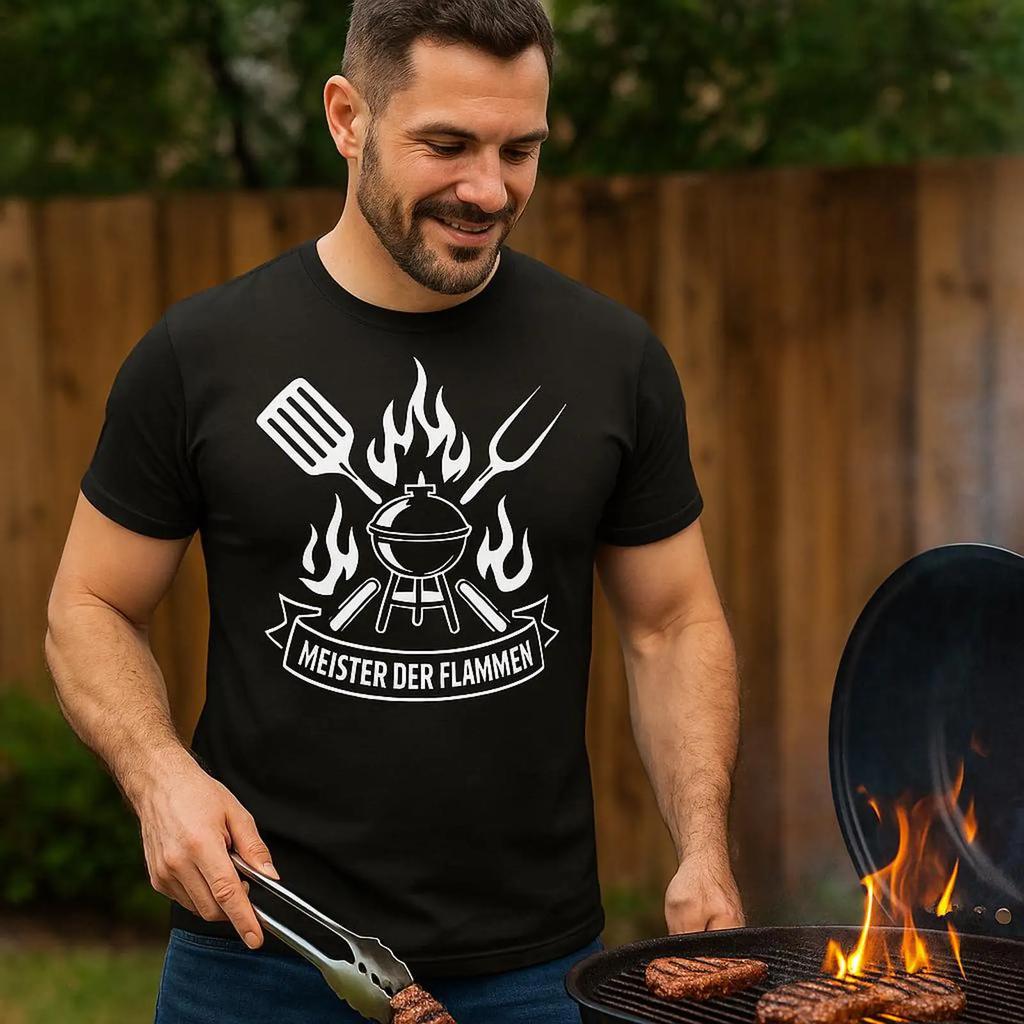 Grill T Shirt Master Of The Flames With Classic Bbq For Unisex And Fans Norvia Design Vintage Casual Breathable Stylish