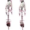 Gothic Sliver Color Hand Skull Sword Rivet Tassel Dangle Earrings for Women Halloween Party Demon Slayer Scary Jewelry Gifts
