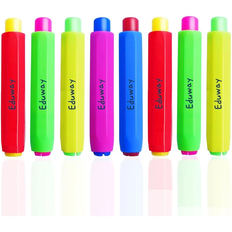 Eduway Multi Color Chalk Holder (Pack Of 16) For Black Board/Chalkboard | Perfect For Kids & Teacher| Non-Toxic & Oil Pa
