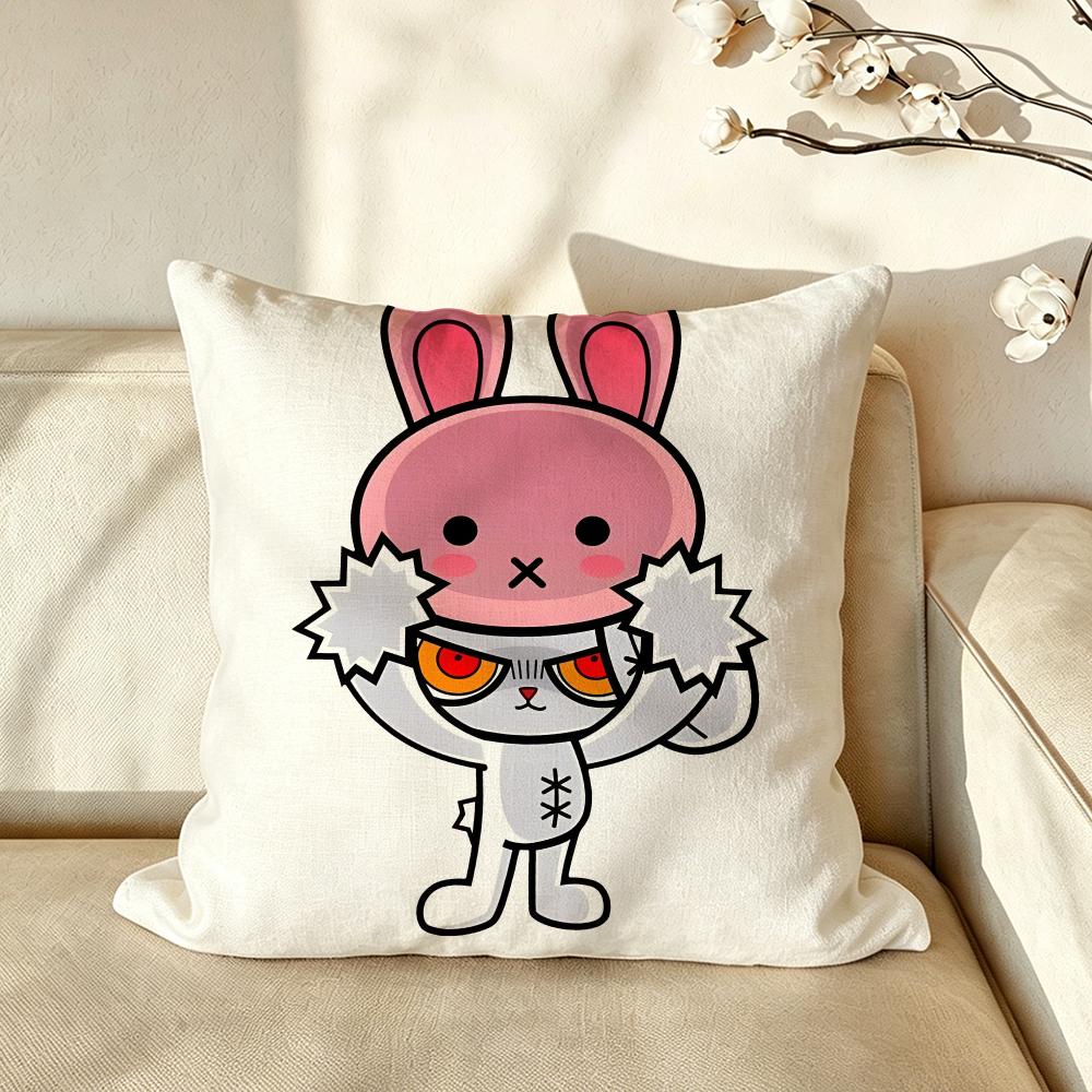 Character Bloody BBunny Cushion Cover Pillow Case Antidustmite Pillowcase Silky Short Plush Sofa Cushion Cover hot