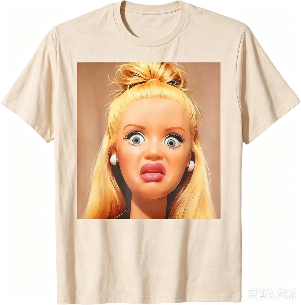 Funny Shirt Featuring The Disgusted Face Meme Doll Babe Mens T Shirt Cotton Tee Women Summer Novelty Oversize Casual Humor Meme