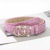Vintage Bling Bling Sparkling Rhinestone Belt Versatile Glitter Slide Buckle Belt Luxury Brand Design Waist Strap Women