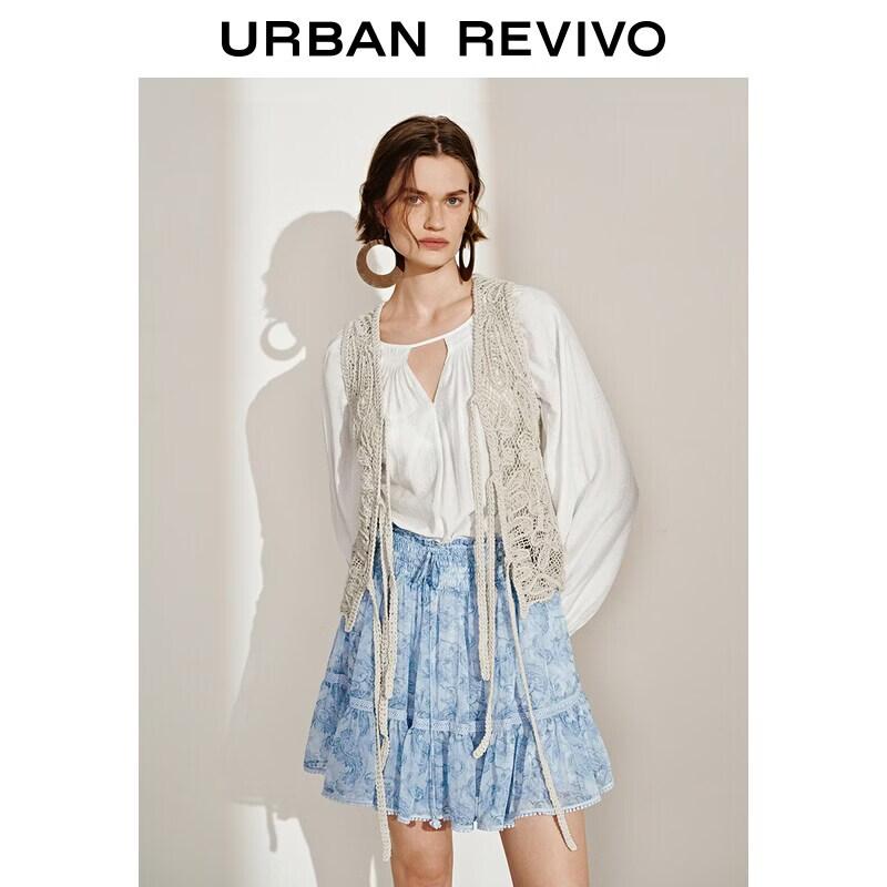 UR Women's Autumn Shirred Tie Loose Blouse