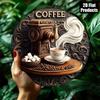 Vintage Coffee Metal Tin Sign Wall Art Round Home Decor Gift