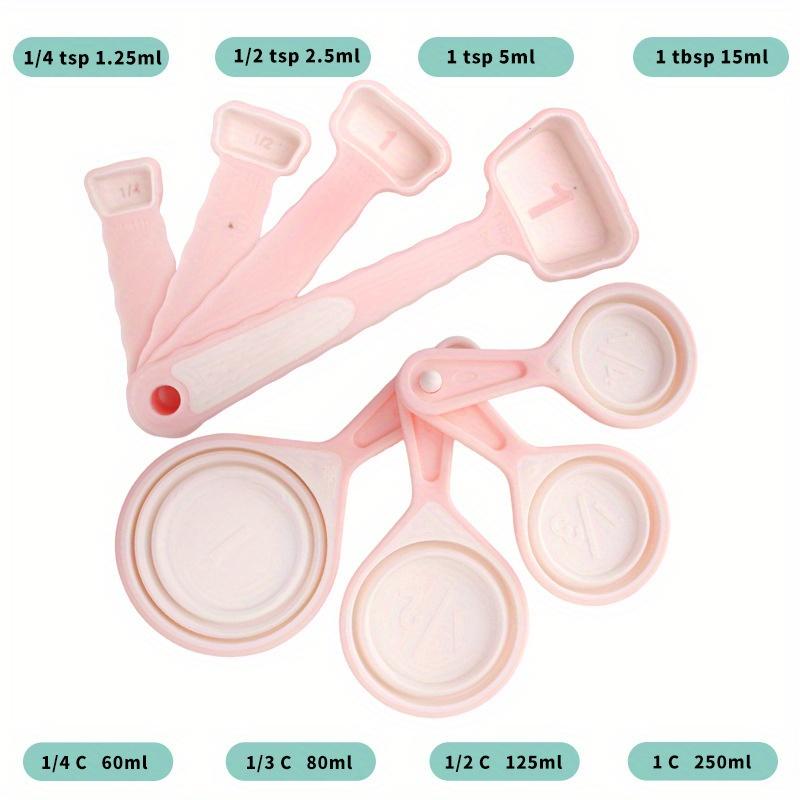 8pcs Collapsible Silicone Measuring Cup And Spoon Set, 4pcs Expandable Measuring Cup And Spoon Set, Food-Grade Baking Tools.